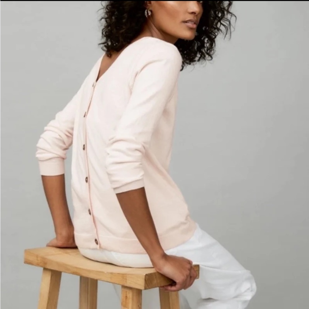 The White Company Cotton-Rich Button Back Sweater